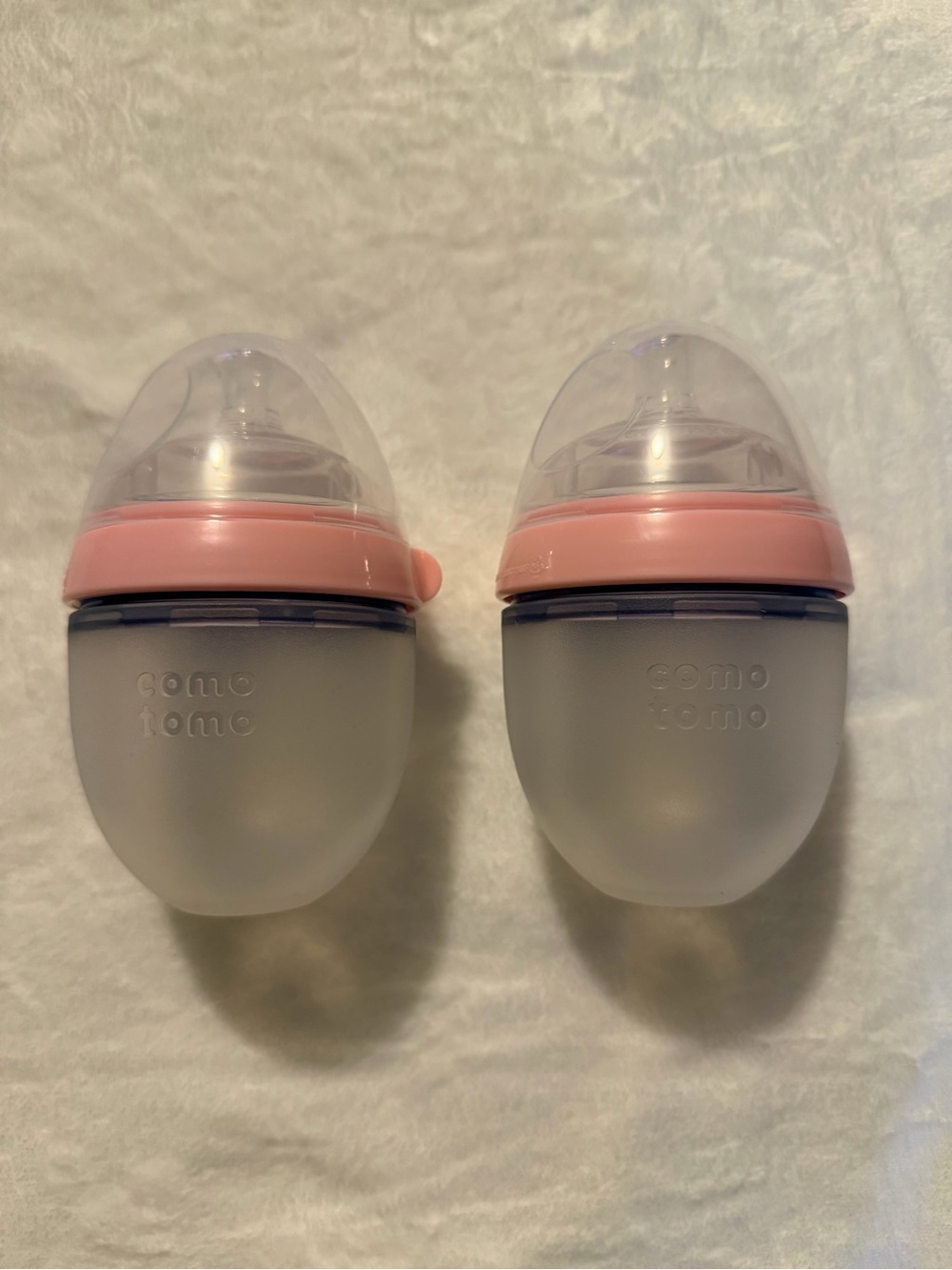 Comotomo Pink Baby Bottle Set - Soft Silicone Infant Feeding Bottles (2 Pack)